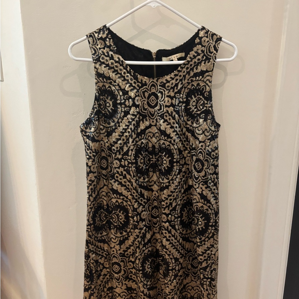 Miami Black and Gold Sheath Mini Dress